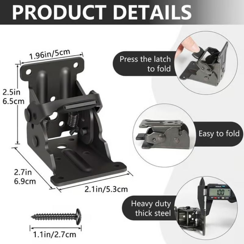 Table support self-locking hinge
