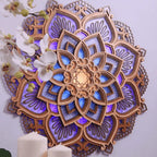 Handcrafted Mandala Wall Light made of Wood
