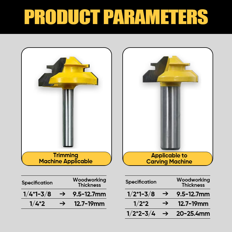 Router Bit 45-Degree Glue Joint Lock Miter