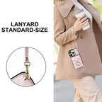 Leather Wallet Case with Ring & Lanyard for iPhone