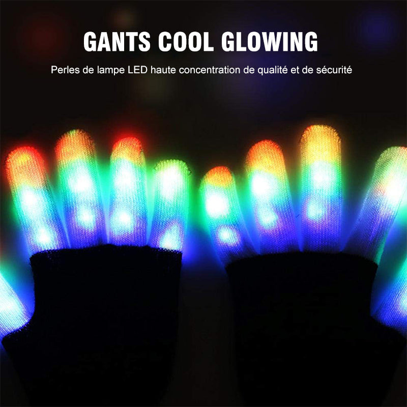 Leather Gloves Finger Lights 3 Colors 6 Modes