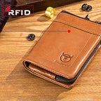 Wallet with multiple compartments Anti-RFID with coin pocket