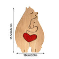 Hand-Carved Wooden Cuddling Animals Decoration