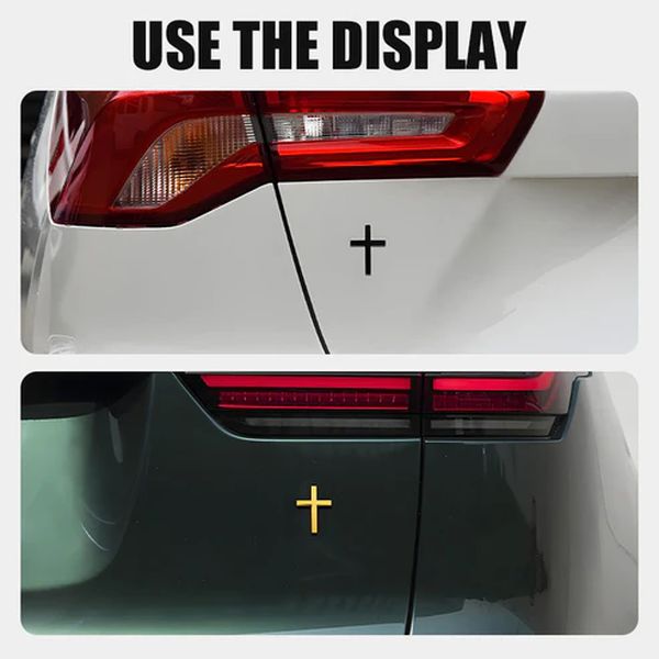 ️ 3D Cross Metal Jesus Christ Cross Badge StickerCar Anti-Scratch Sticker