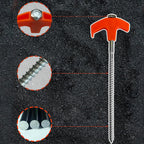 Rotatable tent pegs with thread