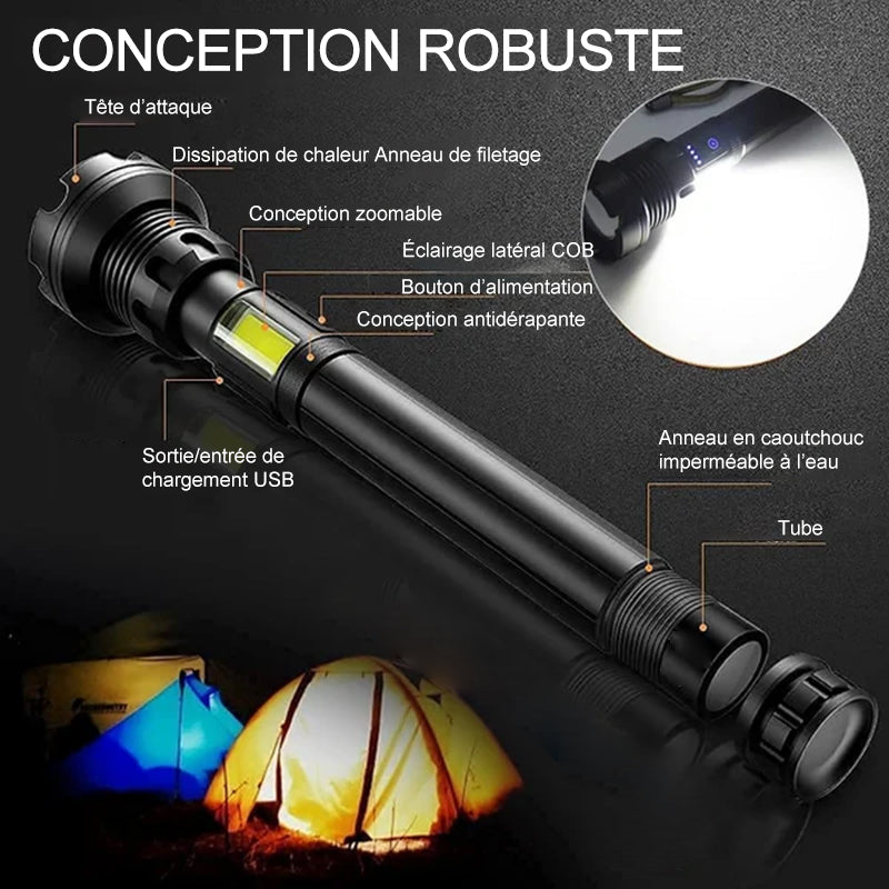 Tactical rechargeable laser LED flashlight