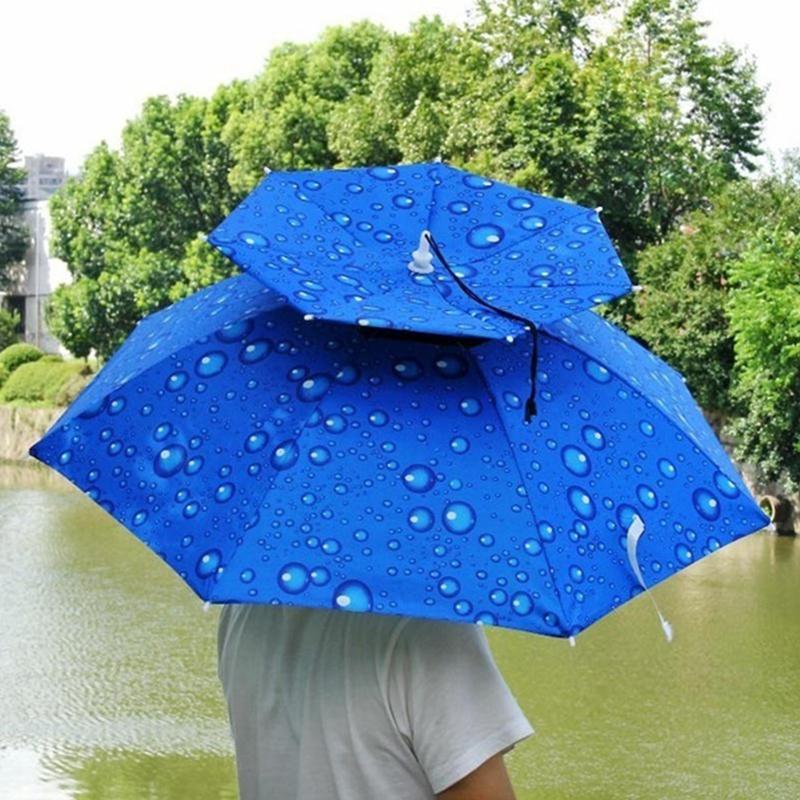 Rain umbrella hat for fishing and gardening