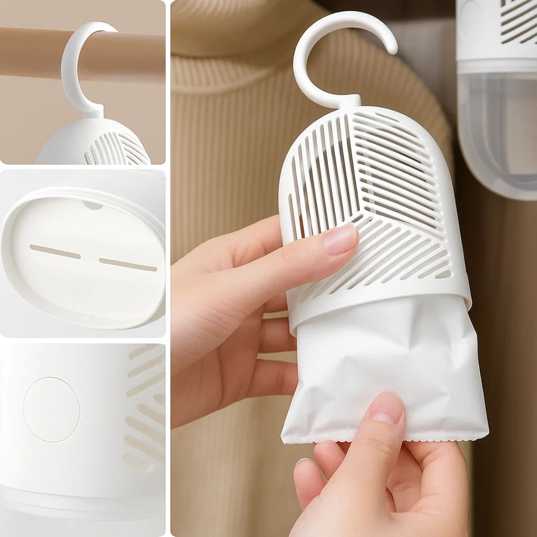 Stops Damp & Musty Smells – Transparent Water-View – Long-Lasting Freshness For Clothes Storage