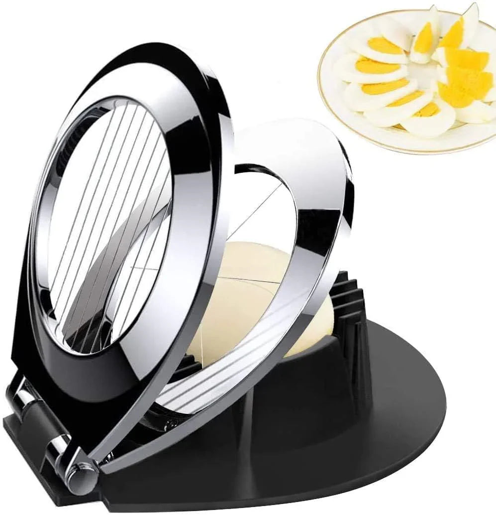 Stainless Steel Egg Slicer – 3-in-1 Cutting Options for Effortless Preparation!