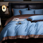 Satin Cotton Embroidered Bedding Set - Luxora