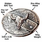 Metal Oval Cowboys Belt Buckle