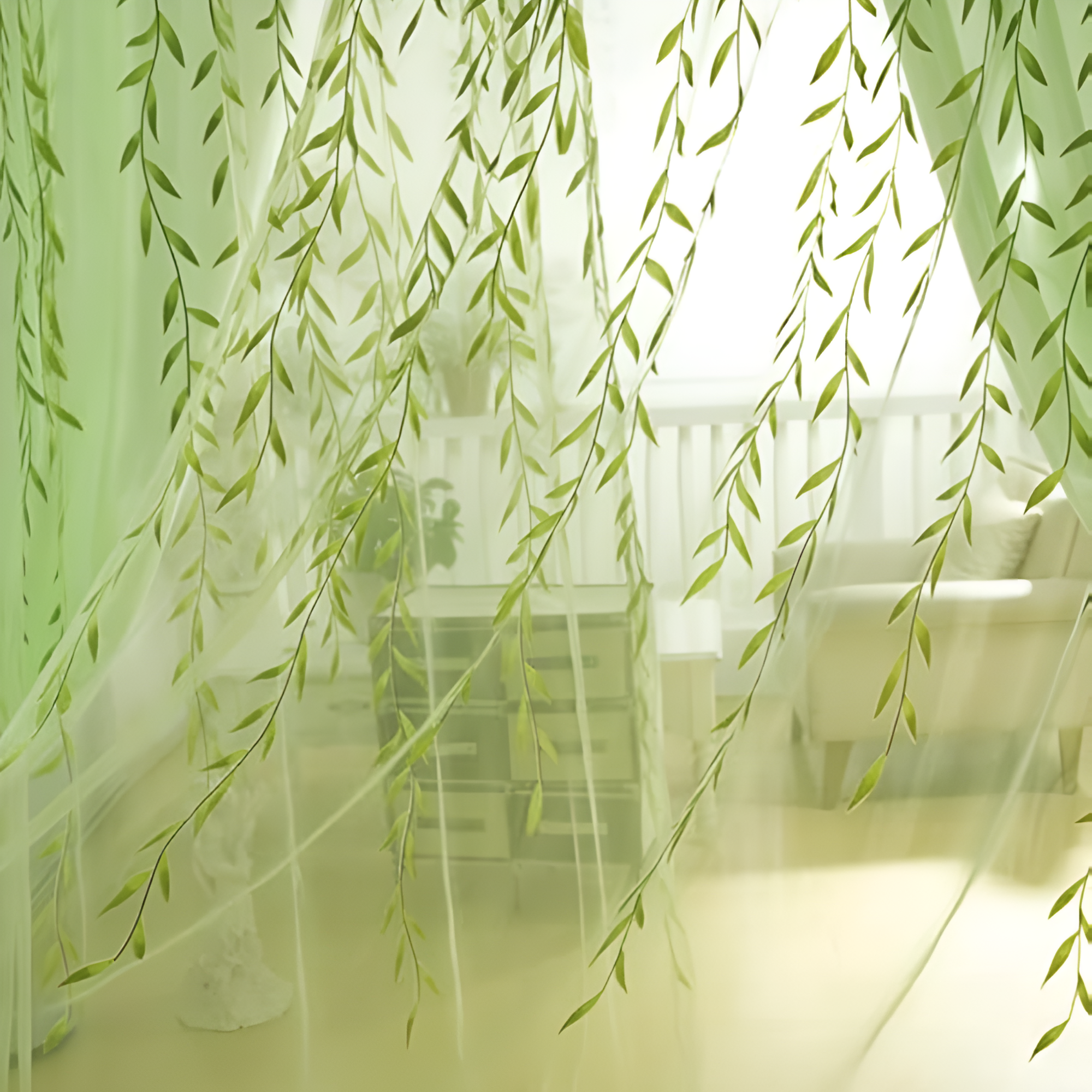 Willow Leaf Strip Window Curtains