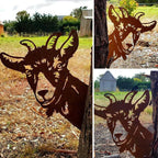 Outdoor Garden Farm Spying Goat Metal Artwork Indoor Decoration