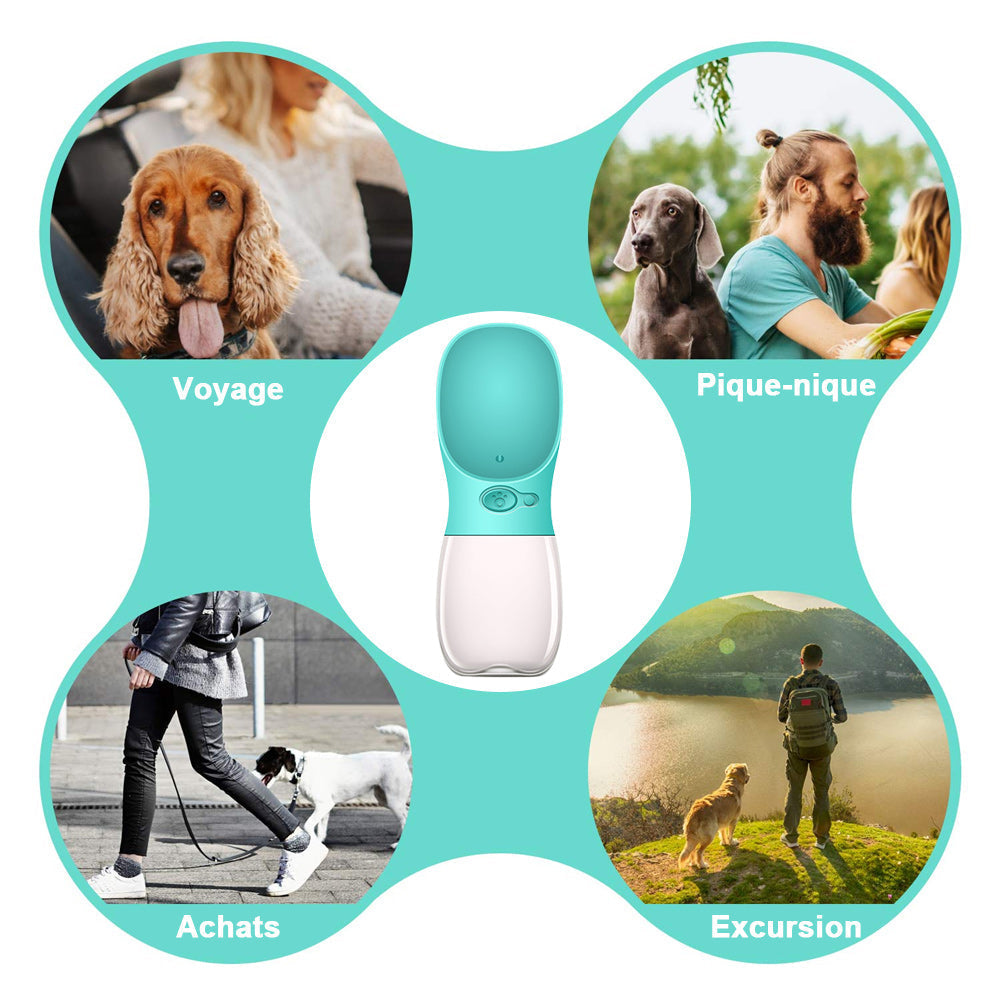Portable water bottle for pets outdoors