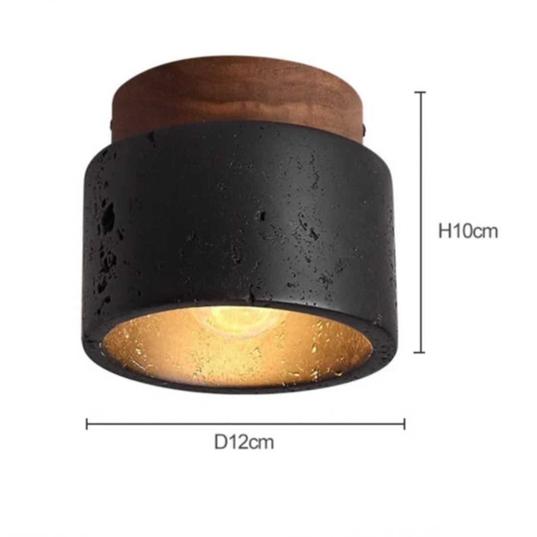 Ceiling lamp with stone look