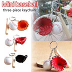 Mini Baseball Glove Set Charm Keychain