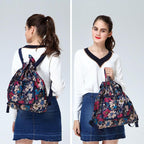 Multifunctional drawstring backpack