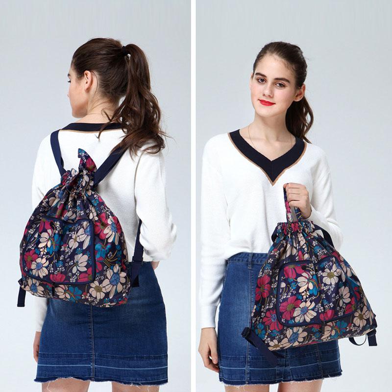 Multifunctional drawstring backpack