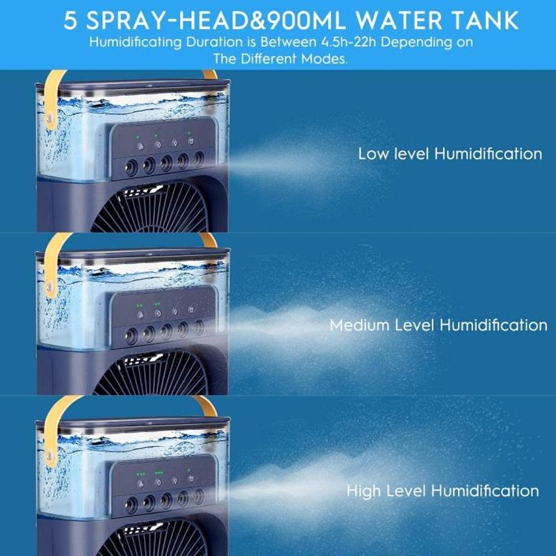 Spray cooling fan with watering can