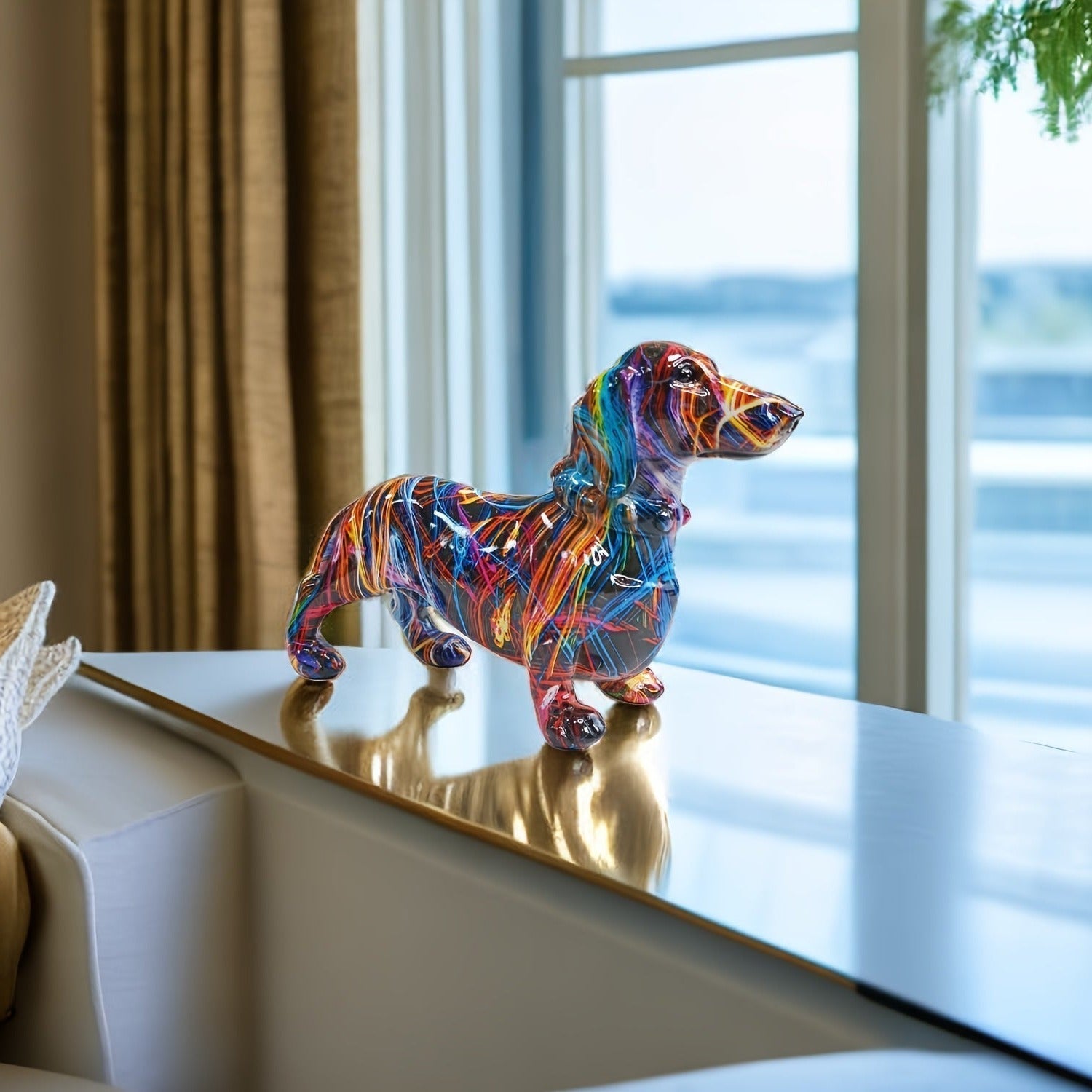 Graffiti Dachshund Sculpture