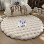 Round fluffy rug for stylish rooms – Soft rug for living room & bedroom