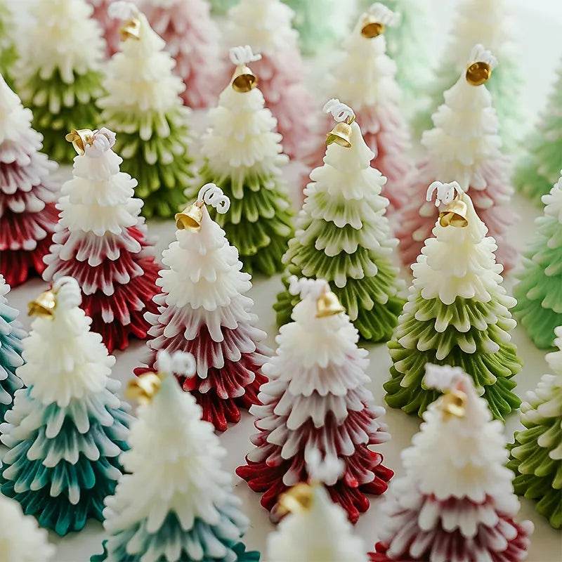 Merry Christmas Candle 3D Xmas Tree Shaped Aromatherapy Candles Ornaments Navidad New Year Party Home Decor Xmas Gift