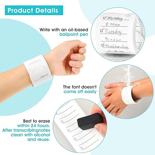 Reusable Erasable To Do List Silicone Wristband