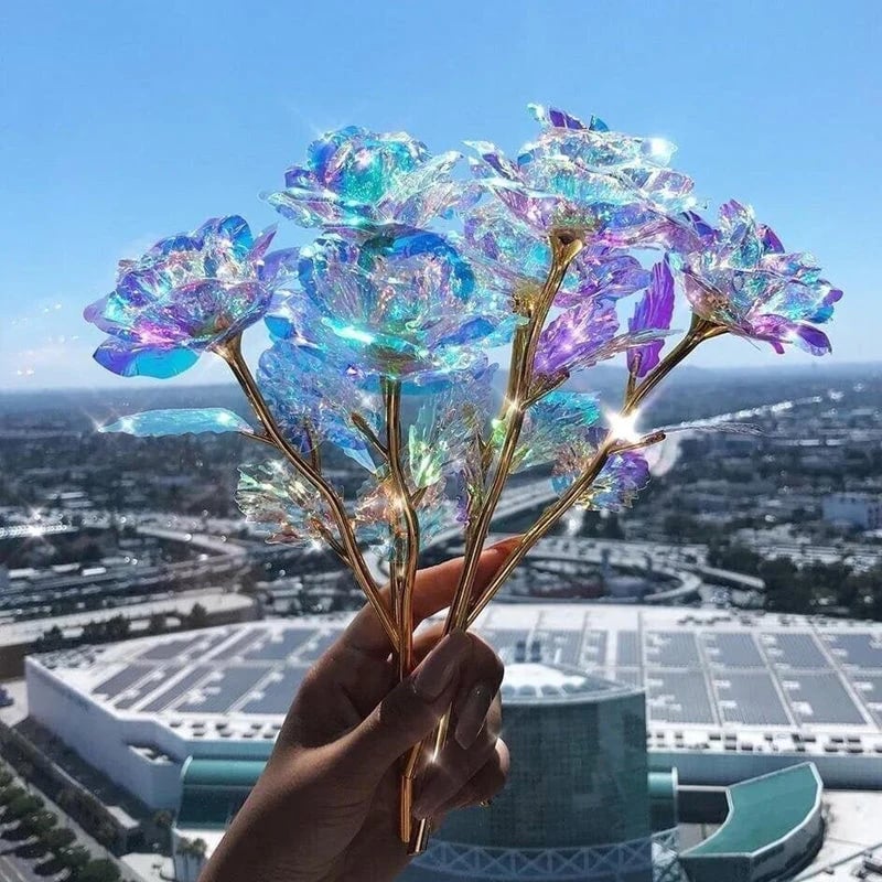 For the Gift to Your Loved Ones - Colorful Glass Rose