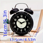 LuminousTime - Elegant Metal Alarm Clock with Gentle Lighting for Peaceful Mornings and Nights