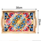 DIY Diamond Painting Wooden Tray Food Tray with Handle Living Room Decoration Mandala Wooden Tray Kit