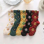 5 Pair Vintage Flower Embroidery Socks