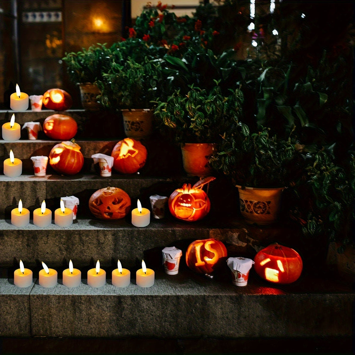 Set of 6 Flameless Tea Lights with Remote - Flickering for Cozy Evenings
