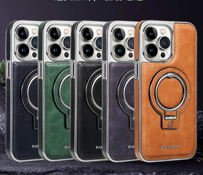 Luxury Leather Invisible Stand iPhone Case