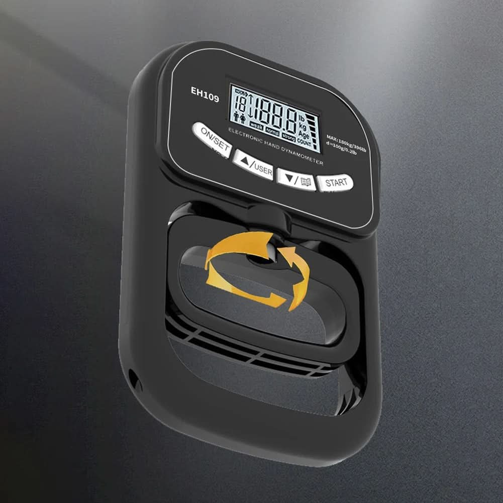 Precise hand-held measuring device for grip force measurement up to 120 kg