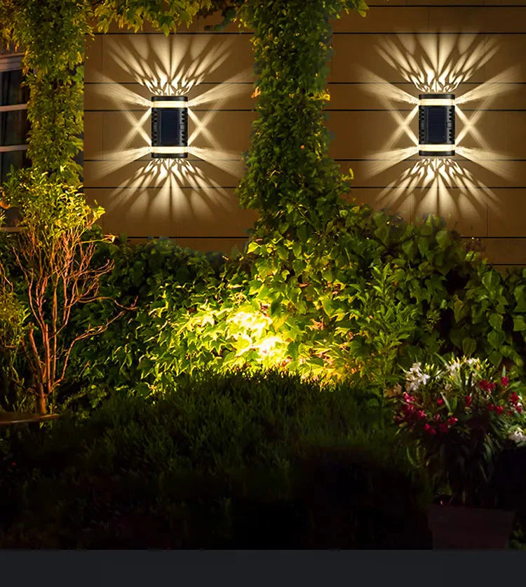 Solar lamp with intelligent light control – outdoor wall light with automatic night detection