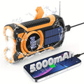 All-in-One Emergency Radio with Hand Crank, Solar Panel, Flashlight & USB Charger – Ideal for Camping and Outdoor Activities