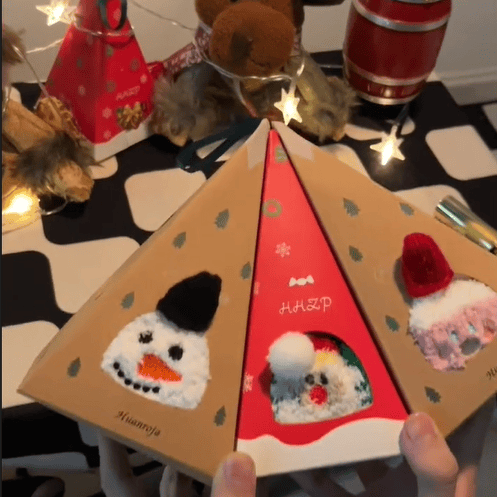 Christmas socks in gift box design | Plush house & cuddle socks | Universal size