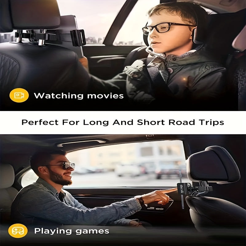 Adjustable Tablet Holder for Car Headrest - Suitable for 5 to 14 Inch Devices, Safe and Versatile Tablet Stand for Traveling