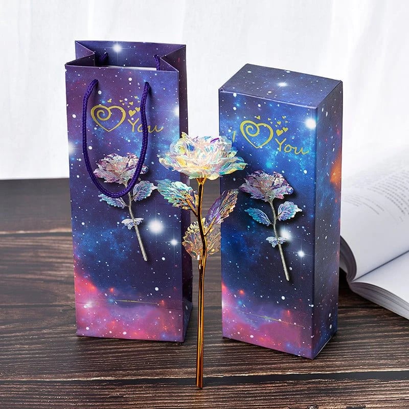 For the Gift to Your Loved Ones - Colorful Glass Rose