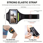 Adjustable Running Phone Holder with Earbud Compartment – Suitable for Arm Circumference of 26-42 cm, Compatible with iPhone and Galaxy