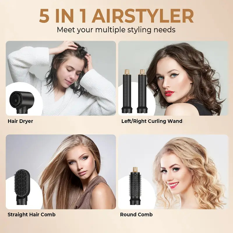 ProStyler 5-in-1 Hair Styling Set - Hair Dryer, Curling Iron and Straightening Brush