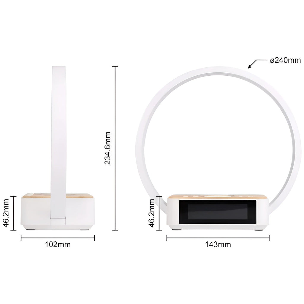 GlowMax 3-in-1 LED Table Lamp – Wireless Charger, Alarm Clock & Touch Control