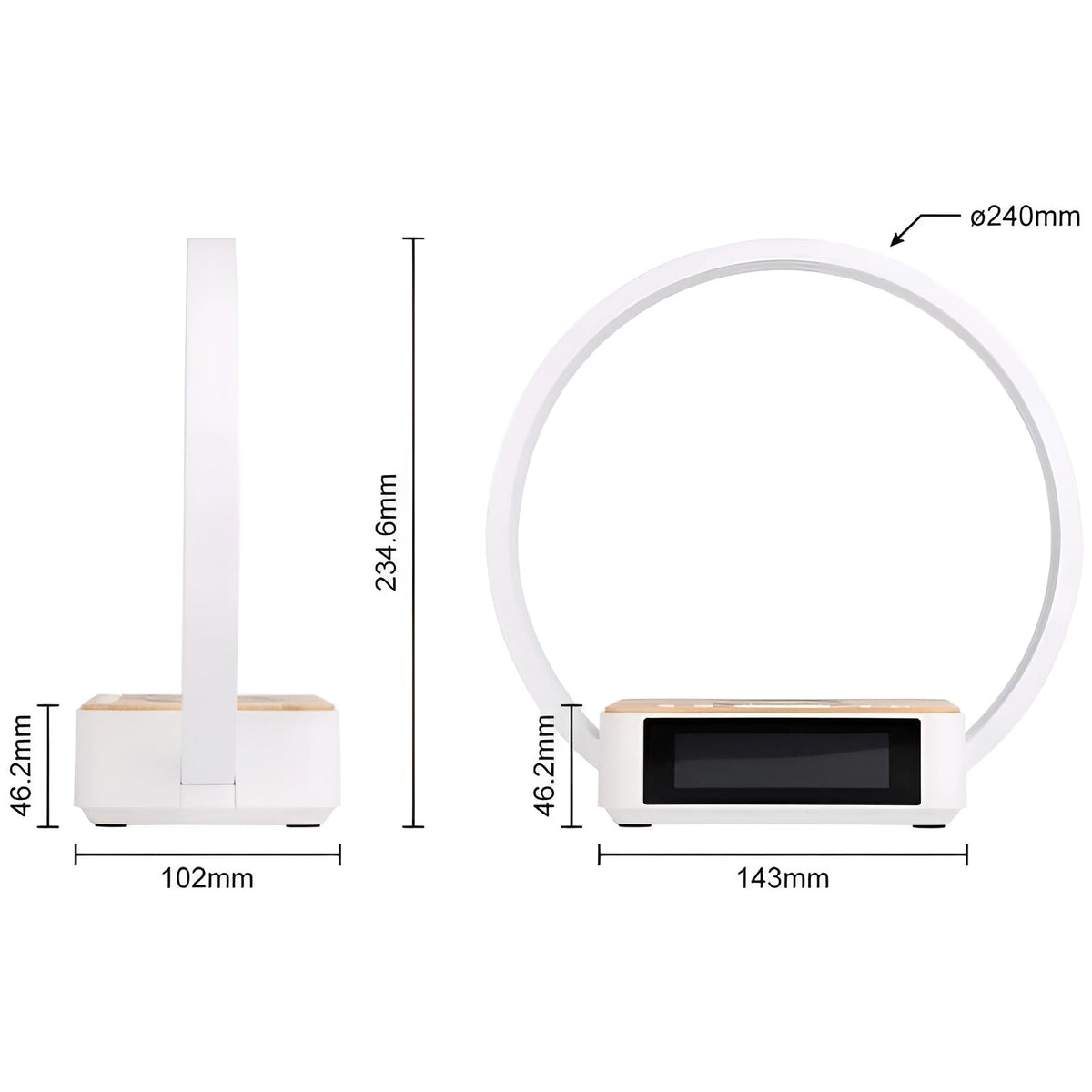 GlowMax 3-in-1 LED Table Lamp – Wireless Charger, Alarm Clock & Touch Control