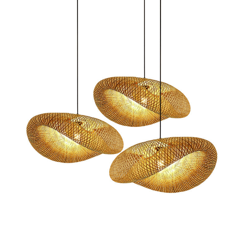 Rattan Woven Bamboo - Pendant Light - Led - Light