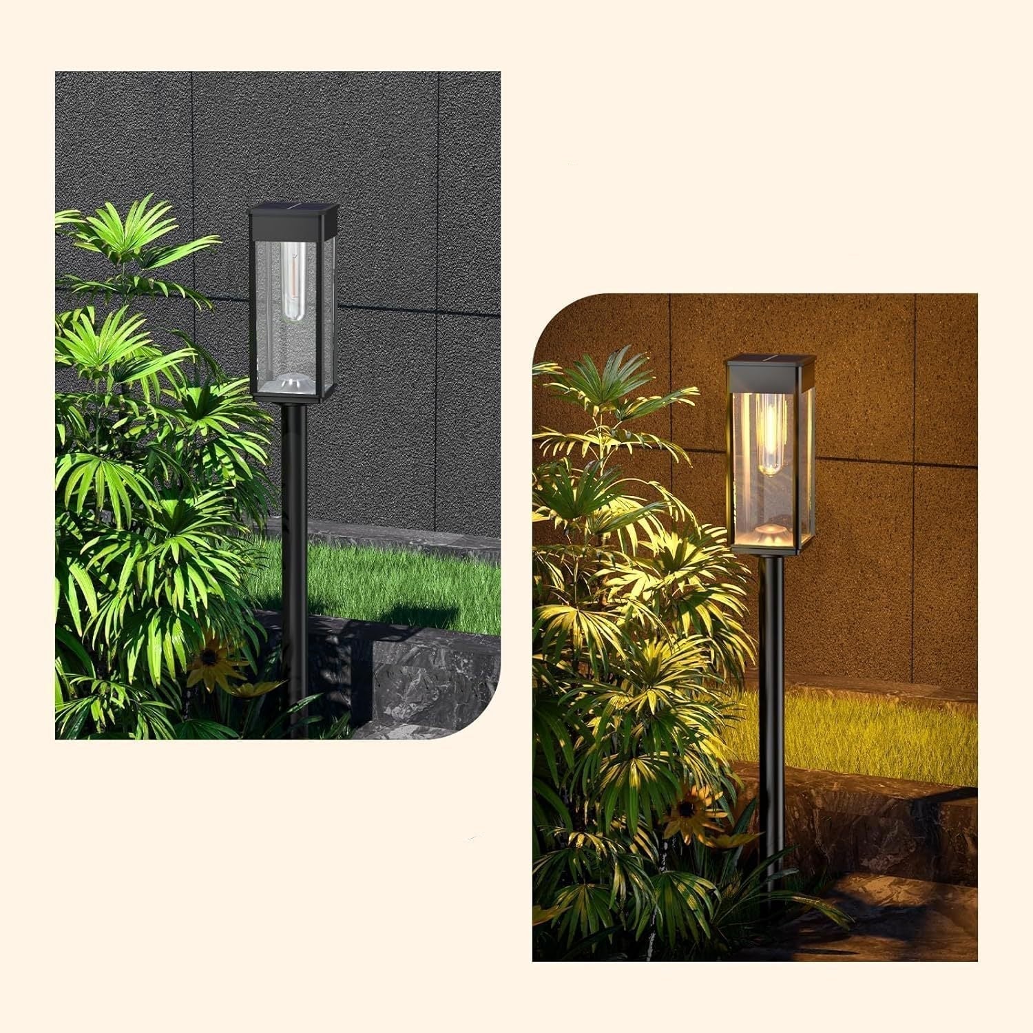 Solar-powered garden light for outdoor use - Modern LED pathway light for lighting pathways, terraces, and gardens