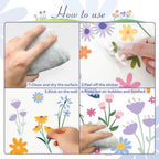 8 Sheets Spring Flowers Wall Stickers – 102 Self-Adhesive Designs for a Fresh Home!