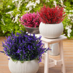 8 Bundles Artificial Lavender Plastic Flowers Decorations
