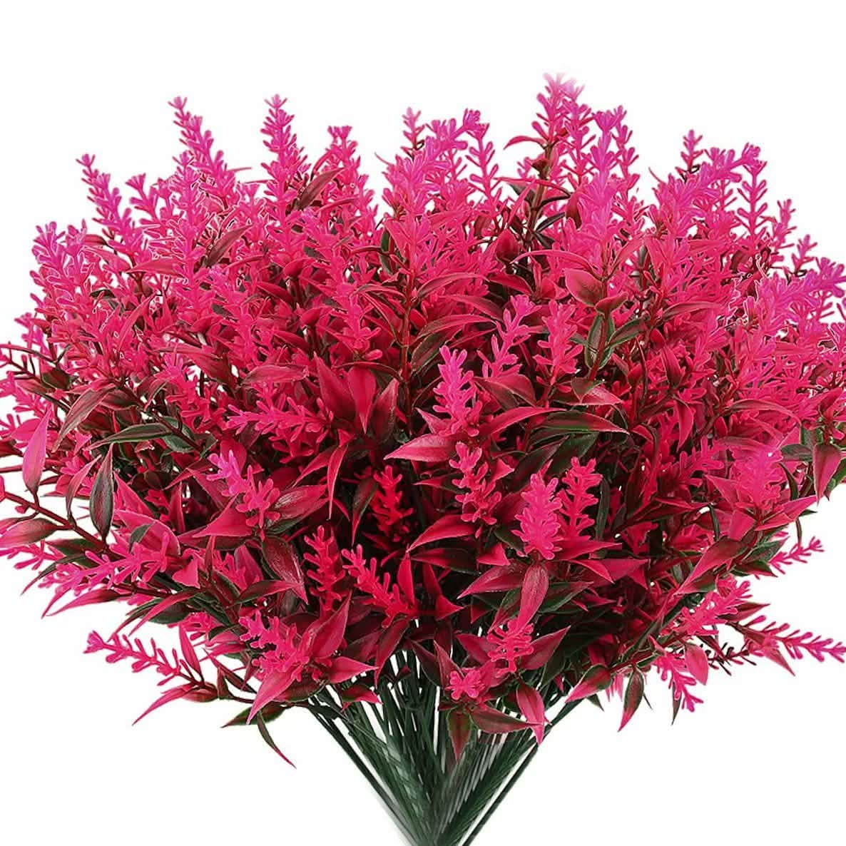 8 Bundles Artificial Lavender Plastic Flowers Decorations
