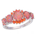 Fire Opal Garnet Ring