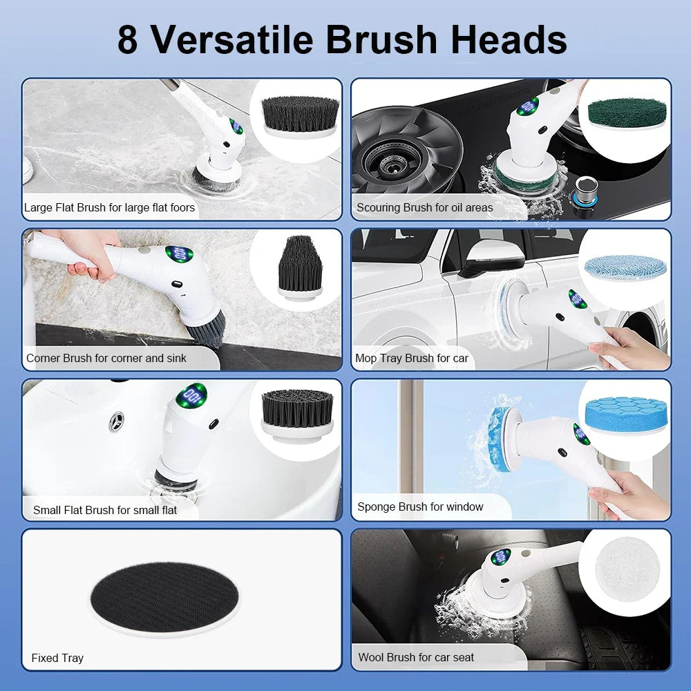 8-in-1 Electric Cleaning Brush – Liora – (1+1 FREE)